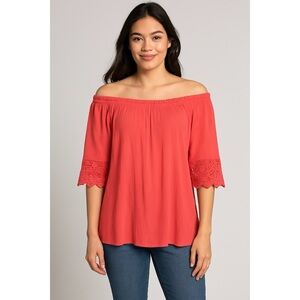NWT Nordstrom x Chelsea & Theodore Gauze Summer Top - Calypso Coral